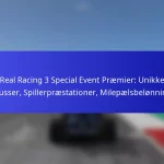 Real Racing 3 Special Event Præmier: Unikke bonusser, Spillerpræstationer, Milepælsbelønninger