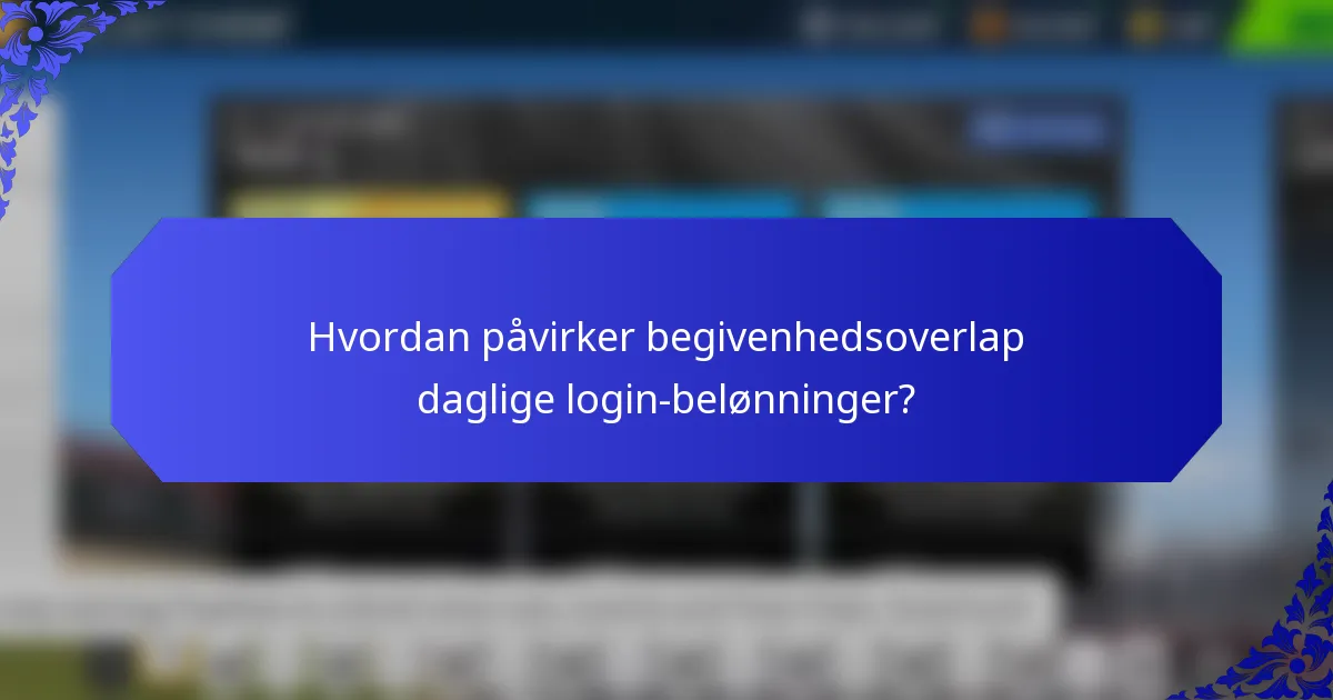 Hvordan påvirker begivenhedsoverlap daglige login-belønninger?